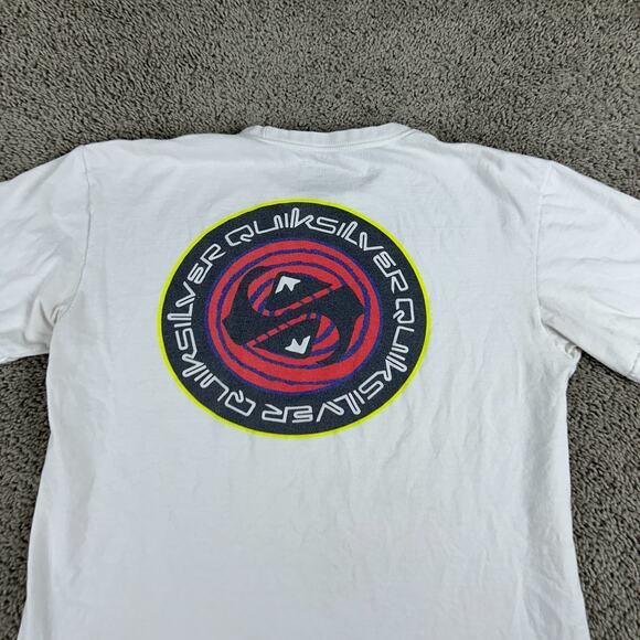 Quiksilver Shirt Mens Large White Red The Mountain And The Wave Short Sleeve - Picture 3 of 9